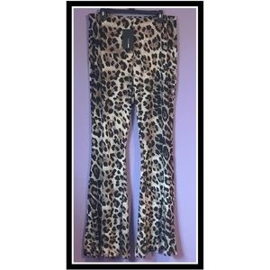 Plus Leopard Print Flare Pants